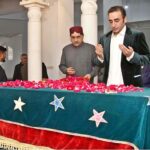 Chairman PPP Bilawal Bhutto Zardari offering Fateha on the grave of Shaheed Mohtarma Benazir Bhutto at Garhi Khuda Bakhsh on the first day of Eid-ul-Fitr
