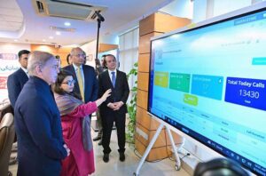 Prime Minister Muhammad Shehbaz Sharif receives briefing regarding the monitoring cell for disbursement of Ramzan Package 2025 at the National Telecommunications Corporation.