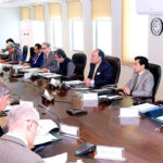 Federal Minister for Finance and Revenue, Senator Muhammad Aurangzeb, chairs a meeting of the Economic Coordination Committee (ECC) of the Cabinet
