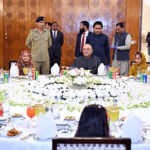 President Asif Ali Zardari interacting with children during an Iftar Dinner hosted by him for the orphaned children under the care of Pakistan Orphan Care Forum, at Aiwan-e-Sadr