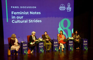 Samman Rai in panel discussion in an event observing International Women's Day at Al Humra.