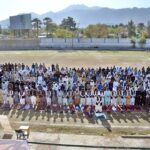A large number of faithful offering Eidul Fitr prayers at Hockey Chowk