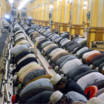 People offering first Taraweeh prayers at Memon Masjid