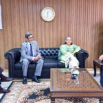 Federal Minister for Poverty Alleviation & Social Safety, Syed Imran Ahmed Shah is being briefed by Additional Secretary pertaining to the Ministry of PA&SS