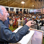 Political Secretary to the Chairman PPP, MPA Jameel Ahmed Soomro addressing the 7th death anniversary ceremony of former MNA Late Muhammad Ayaz Soomro at a local hotel