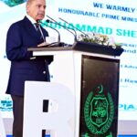 Prime Minister Muhammad Shehbaz Sharif addresses the inaugural ceremony for the Aeroponics Technology Complex for Potato Seed Production at National Agricultural Research Center