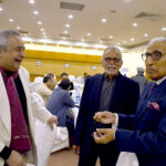 SAPM Tariq Fatmi and Saeed Mehdi, former Principal Secretary to PM at an Iftar hosted by former Federal Information Secretary Anwer Mahmood for senior media persons and senior serving and retired officers