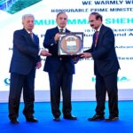 Prime Minister Muhammad Shehbaz Sharif distributes awards among the team of the Aeroponics Technology Complex for Potato Seed Production at the National Agricultural Research Centre
