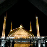 A well decorated view of Faisal Masjid in connection of Shabeena in the Islamic fasting month of Ramzan