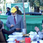Managing Director Pakistan Bait-ul-Mal (PBM), Senator Capt. Shaheen Khalid Butt talking to a beneficiaries at Shelter Home for Iftaar