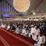 Worshipers offering prayers in Faisal Masjid during Shabeena in the Islamic fasting month of Ramzan