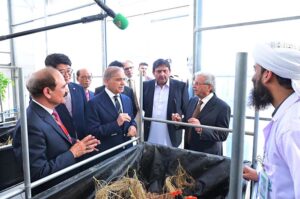 Prime Minister Muhammad Shehbaz Sharif receives briefing regarding the Aeroponics Technology Complex for Potato Seed Production at National Agricultural Research Center