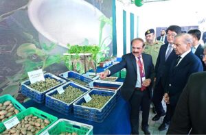 Prime Minister Muhammad Shehbaz Sharif receives briefing regarding the Aeroponics Technology Complex for Potato Seed Production at National Agricultural Research Center