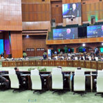 Prime Minister Muhammad Shehbaz Sharif addresses the special meeting of the Federal Cabinet, convened to review the 1 year performance of the Federal Government