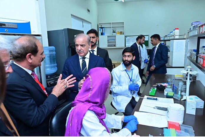 Prime Minister Muhammad Shehbaz Sharif receives briefing regarding the Aeroponics Technology Complex for Potato Seed Production at National Agricultural Research Center
