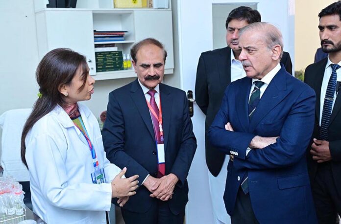 Prime Minister Muhammad Shehbaz Sharif receives briefing regarding the Aeroponics Technology Complex for Potato Seed Production at National Agricultural Research Center