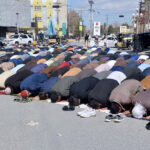 People offering first Friday prayers of Holy month Ramadan’s at Kabir Building