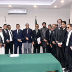 Minister for Law and Justice Senator Azam Nazeer Tarar in a meeting with a delegation of Lawyers from Islamabad High Court Bar Association