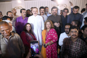 Sindh Senior Minister Information Transport and Mass Transit Sharjeel Inam Memon addressing during hosting the iftar Dinner in honour of the Press and Media Community at Karachi Press Club