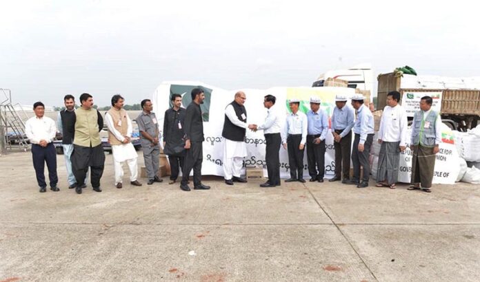 Pakistan's second consignment handed over to Myanmar authorities at Yangon International Airport