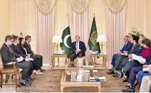 A U.S. delegation, led by Eric Meyer, Senior Bureau Official & Acting Assistant Secretary, Bureau of South and Central Asian Affairs, U.S. Department of State, paid a courtesy call on the Prime Minister Muhammad Shehbaz Sharif