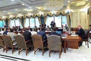 Prime Minister Muhammad Shehbaz Sharif chairs a review meeting on law and order.