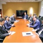 Federal Minister for Finance and Revenue Senator Muhammad Aurangzeb meets with H.E. Mohamed Bin Hadi Al Hussaini, Minister of State for Financial Affairs of the United Arab Emirates, on the sidelines of the IMF-World Bank Spring Meetings in Washington D.C