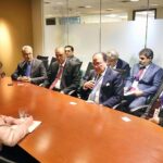 Federal Minister for Finance and Revenue Senator Muhammad Aurangzeb meeting with the commercial team of Moody's during the IMF-World Bank Spring Meetings 2025 in Washington D.C
