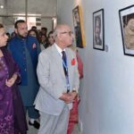 Senator Irfan-ul-Haq Siddiqui viewing after inaugurating an exhibition during International Conference on "Iqbal's Influence on Interfaith Dialogue and Coexistence" at Government College Woman University Faisalabad (GCWUF)