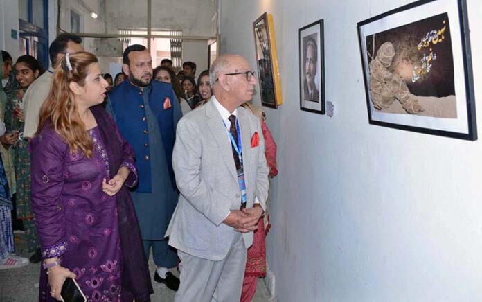 Senator Irfan-ul-Haq Siddiqui viewing after inaugurating an exhibition during International Conference on "Iqbal's Influence on Interfaith Dialogue and Coexistence" at Government College Woman University Faisalabad (GCWUF) Senator Irfan-ul-Haq Siddiqui viewing after inaugurating an exhibition during International Conference on "Iqbal's Influence on Interfaith Dialogue and Coexistence" at Government College Woman University Faisalabad (GCWUF)