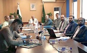 Federal Minister for Housing and Works Mian Riaz Hussain Pirzada presiding over meeting on the National Housing Policy 2025.