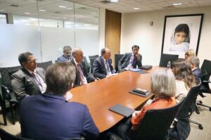 Federal Minister for Finance and Revenue Senator Muhammad Aurangzeb meeting with the commercial team of Moody's during the IMF-World Bank Spring Meetings 2025 in Washington D.C