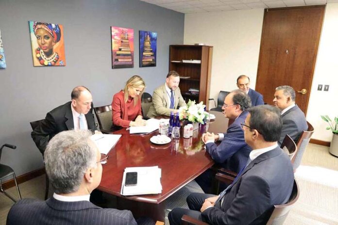 Finance Minister Senator Muhammad Aurangzeb meets Her Majesty Queen Máxima of the Netherlands on the sidelines of the IMF-World Bank Spring Meetings in Washington D.C