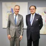 Federal Minister for Finance and Revenue Senator Muhammad Aurangzeb meeting with Martin Raiser, World Bank Vice President for South Asia in Washington D.C