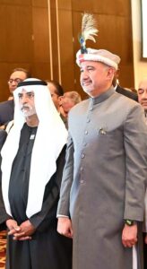Ambassador Faisal Niaz Tirmizi along with His Excellency Sheikh Nahayan bin Mabarak Al Nahyan, Minister of Tolerance and Coexistence UAE who was the Chief Guest on the occasion of Pakistan Day Reception.