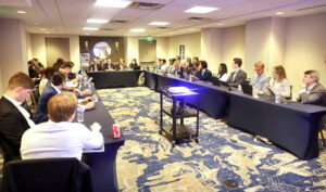 Federal Minister for Finance and Revenue Senator Muhammad Aurangzeb interacting with institutional investors on the sidelines of the IMF/WB Spring Meetings in Washington D.C