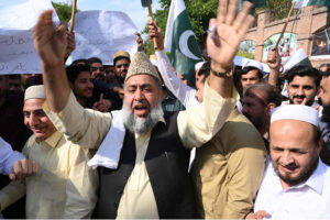 Pakistan Zindabad Movement and civil society stage protest demonstration against terrorist organizations targeting country outside at Press Club