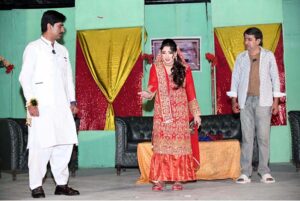 Artists performing in a Sindhi drama "Vesaah/Confidence" on late Saturday night, in collaboration with the Sindh Culture Department at Shaheed Zulfikar Ali Bhutto Open Air Theater, Arts Council