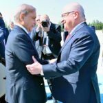 Prime Minister Muhammad Shehbaz Sharif seen off by Minister of National Defence of Turkiye Yashar Guler after completion of his two day official visit to Turkiye