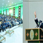 Prime Minister Muhammad Shehbaz Sharif announcing the reduction in electricity tariff