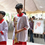 Pakistani Roman Catholic Christians and clergymen gather during the solemn mass for the soul of the deceased Pope Francis at Saint Joseph Cathedral Church in Rawalpindi. Pope Francis died on April 21 at the age of 88 years