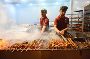 A view of large numbers of families celebrating the 3rd day of Eid-ul-fitr at a local restaurant on Jamshoro Road