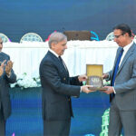 Prime Minister Muhammad Shehbaz Sharif presents appreciation shields to the members of task force of power sector reforms