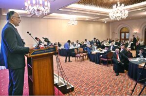 Federal Minister for Planning Development & Special Initiatives Prof. Ahsan Iqbal addressing at launching ceremony of Pakistan-Bahrain Investment Opportunities Summit & Smart Expo Featuring ‘Uraan Pakistan Imitative
