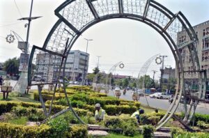 PHA workers are planting new saplings as part of a plantation drive aimed at beautifying the Green Belt and combating air pollution amid the scorching heat near Jail Road.