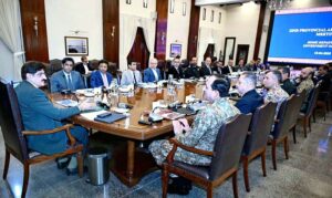 Sindh Chief Minister Syed Murad Ali Shah presides over the 32nd Apex Committee meeting at the CM House.