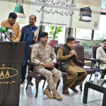 Provincial Minister Khawaja Salman Rafique addresses the departure ceremony of the first Hajj flight 2025 at Allama Iqbal International Airport