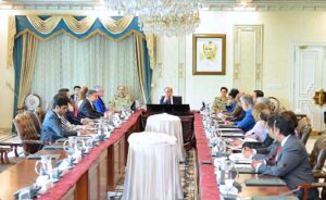 A delegation of ACCA led by Ms. Helen Brand OBE calls on Prime Minister Muhammad Shehbaz Sharif.