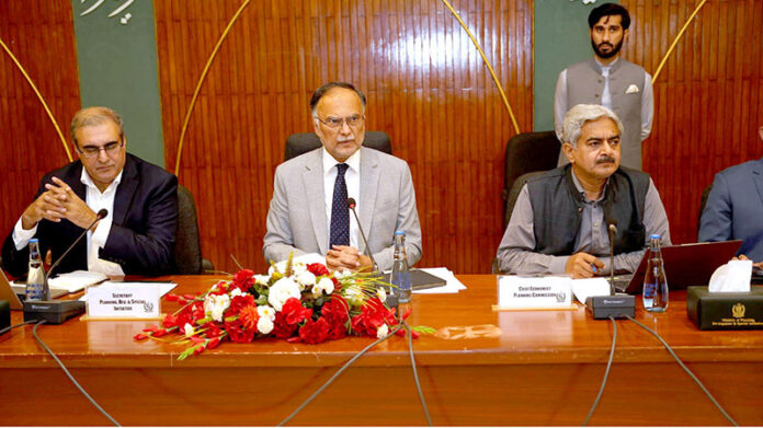 Federal Minister for Planning, Development & Special Initiatives and Deputy Chairman of the Planning Commission, Ahsan Iqbal, chairing the Central Development Working Party (CDWP) meeting in the federal capital