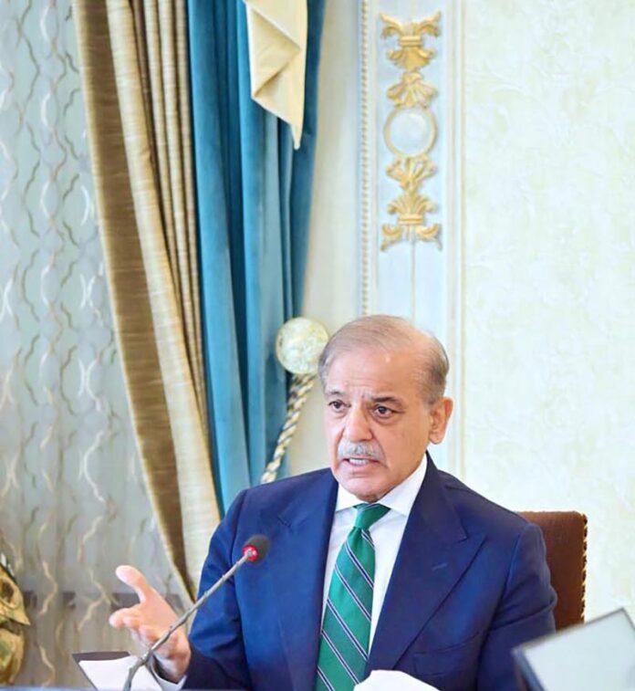 Prime Minister Muhammad Shehbaz Sharif chairing a meeting of the National Security Committee